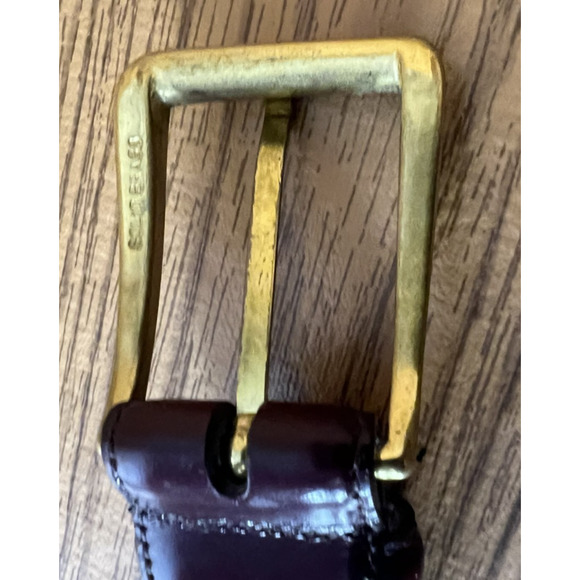 Vintage Coach Cowhide Leather Belt Burgundy 40” 100cm 3931 Brass USA Made - Picture 11 of 11